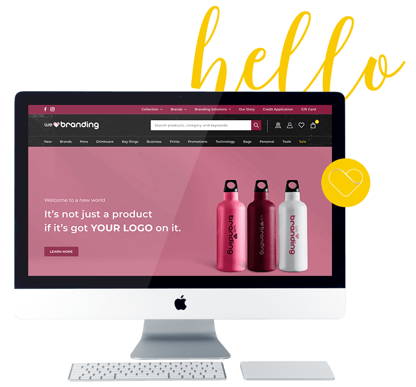 We Love Branding storefront on a desktop screen